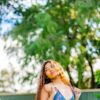 ZENA TIE FRONT BIKINI TOP - HAPPY OCEAN - Image 4