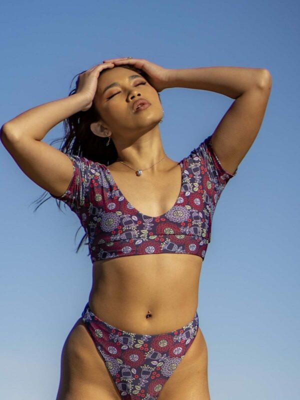 girl wearing a bikini top